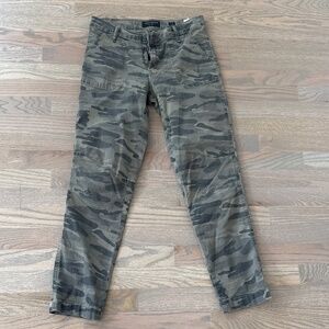 Lucky Brand Pants Womens 4 Green Camo Cotton Stretch Cargo Cropped Boyfriend